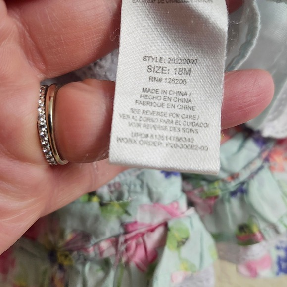 Laura Ashley London 18M Baby Girls Floral Butterfly Lace Dress Short Sleeve - Picture 11 of 14